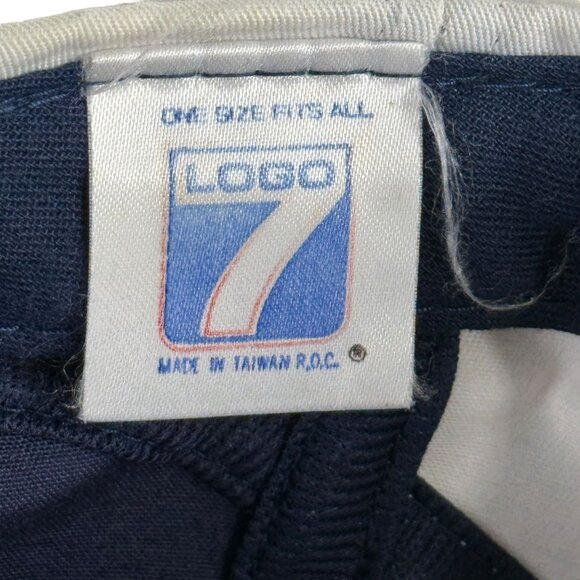 Vintage 90s Cleveland Indians Logo 7 Snapback Cap Red White & Blue Rare - Picture 5 of 8